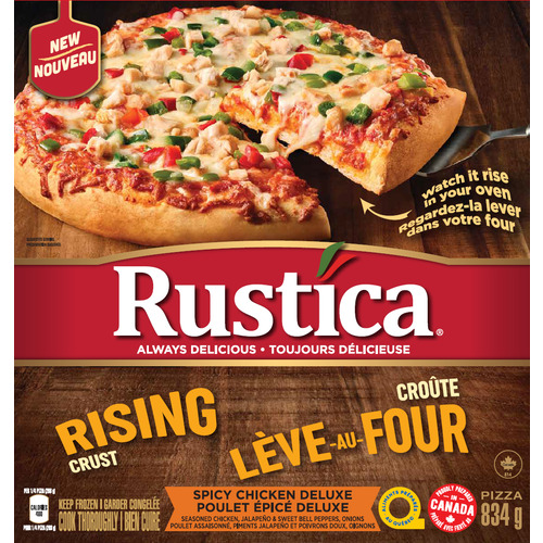 Rustica Frozen Rising Crust Spicy Chicken Deluxe Pizza
