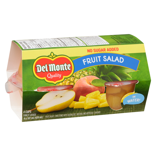 Buy Del Monte Fruit Cups Packed In Water No Sugar Added Fruit Salad 4 x ...