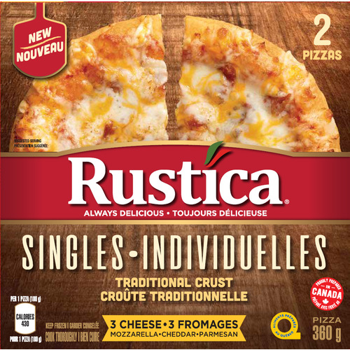 Rustica Frozen Pizza 3 Cheese Singles