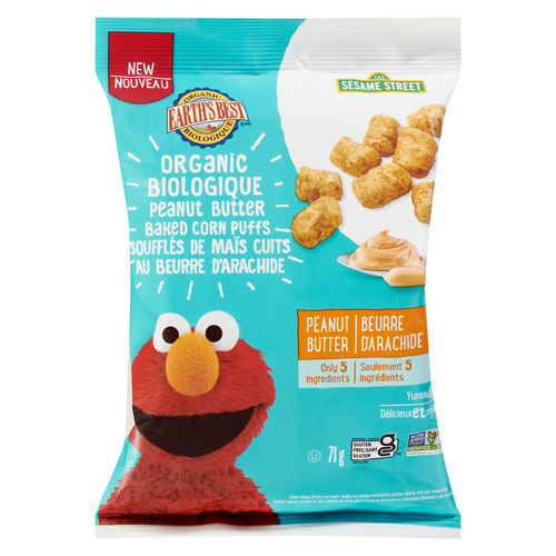 Earth's Best Sesame Street Organic Snack Puffs Peanut Butter