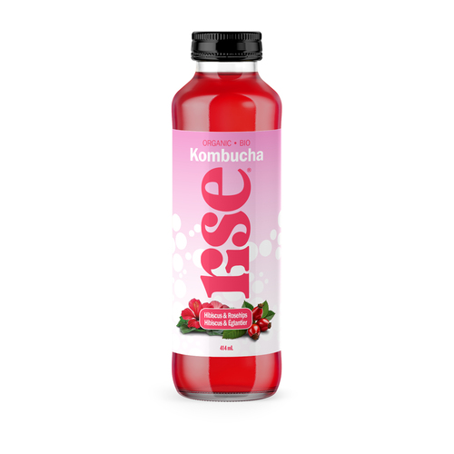 Rise Kombucha Organic Tea Hibiscus & Rose Hips