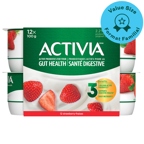 Activia 2.2% Probiotics Yogurt Strawberry Flavour 12 x 100 g
