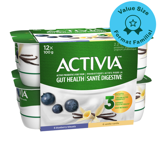 Activia 2.2% Probiotic Yogurt Blueberry Vanilla 12 x 100 g