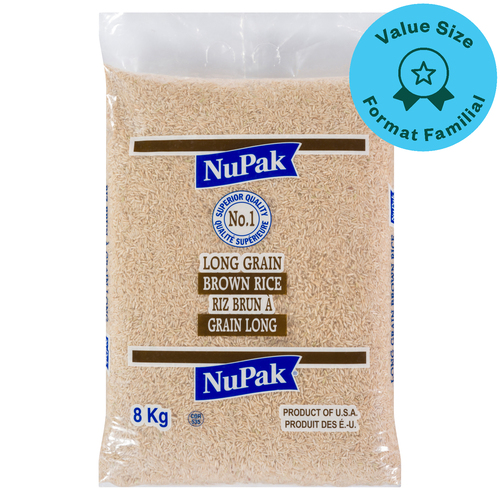 Buy NuPak Long Grain Rice Brown 8 kg | FreshCo