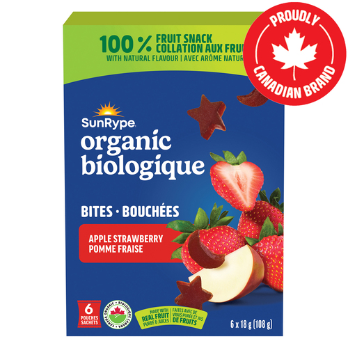 Buy Sunrype Funbites Organic Fruit Bites Apple Strawberry 6 x 18 g ...
