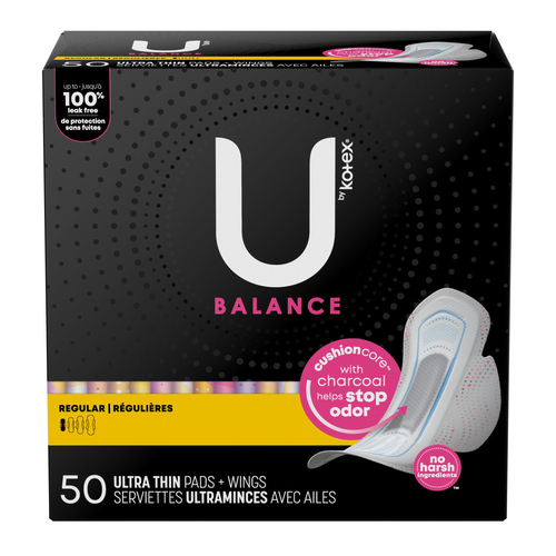 U by Kotex Balance Ultra Thin Pads Regular With Wings