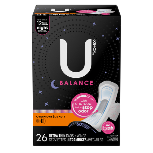 U by Kotex Balance Ultra Thin Pads Overnight
