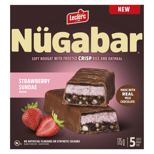 Leclerc Nugabar Nougat Bars Strawberry Sundae 175 g