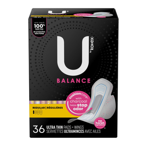 U by Kotex Balance Ultra Thin Pads Regular With Wings