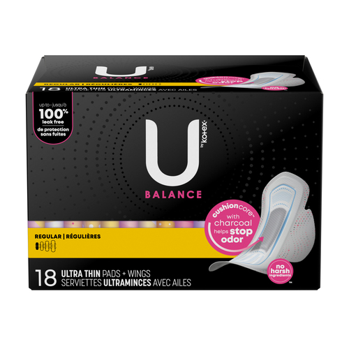U by Kotex Balance Ultra Thin Pads Regular With Wings