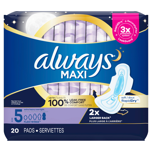 Always Maxi Pads Extra Heavy Flow With Wings Size 5
