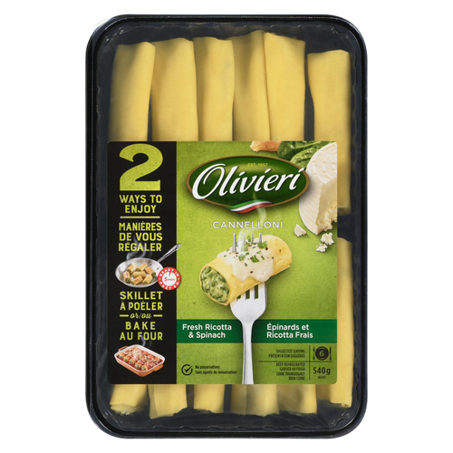 Olivieri Ricotta and Spinach Cannelloni