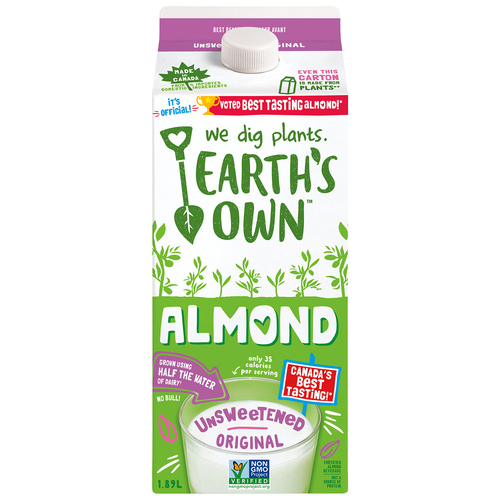 Earth's Own Unsweetened Almond Milk Alternative Original 1.89 L