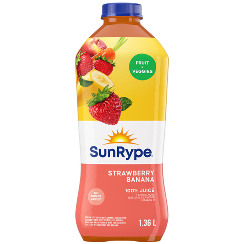 SunRype Fruit Plus Juice Veggies Strawberry Banana