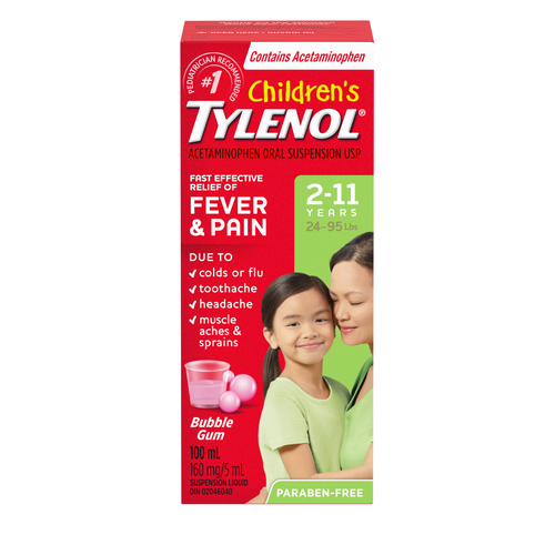 Tylenol Children's Liquid Suspension Fever & Pain Bubblegum