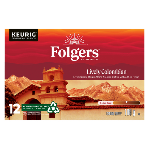 Buy Folgers Coffee Pods Lively Colombian Medium Roast 12 K-Cups