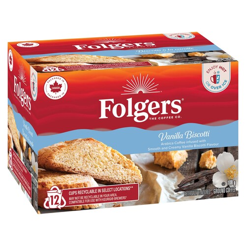 Buy Folgers Coffee Pods Vanilla Biscotti 12 K-Cups 108 g | Safeway