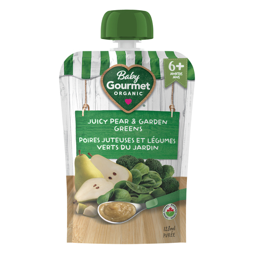 Buy Baby Gourmet Organic Puree Juicy Pear Garden Greens 128 ml