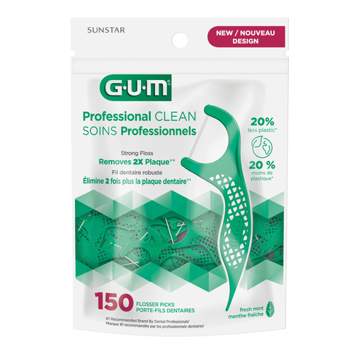 GUM Professional Clean Flossers 150 Count