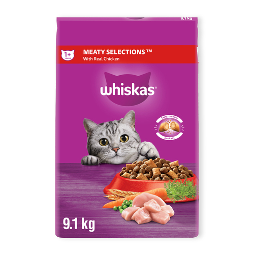 Whiskas Adult Dry Cat Food Seafood Selections With Real Salmon