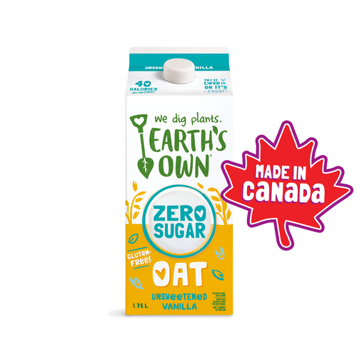Earth's Own Zero Sugar Gluten-Free Oat Milk Alternative Vanilla 1.75 L