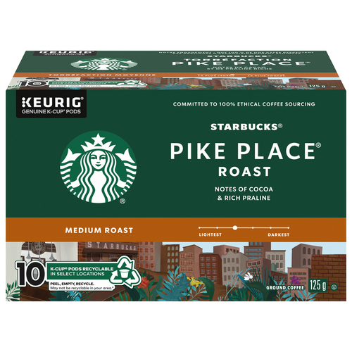 STARBUCKS Pike Place Roast Medium Roast Ground Coffee K-Cup Pods