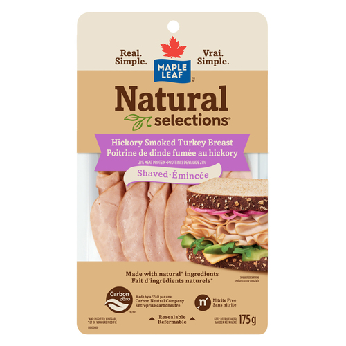 Maple Leaf Natural Selections Deli Shaved Turkey Breast Hickory Smoked