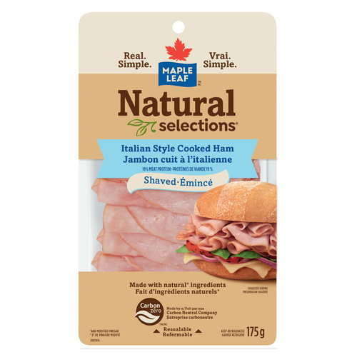 Maple Leaf Natural Selections Deli Shaved Ham Italian Style