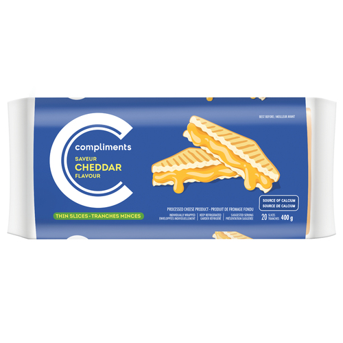 Compliments Thin Sliced Process Cheese Cheddar