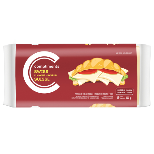 Compliments Processed Sliced Cheese Swiss