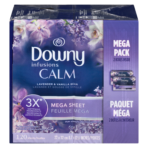 Downy Infusion Fabric Sheets Calm Lavender & Vanilla Bean