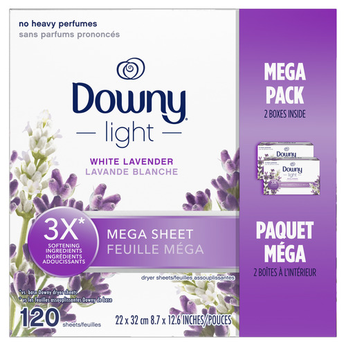 Downy Light Fabric Sheets White Lavender