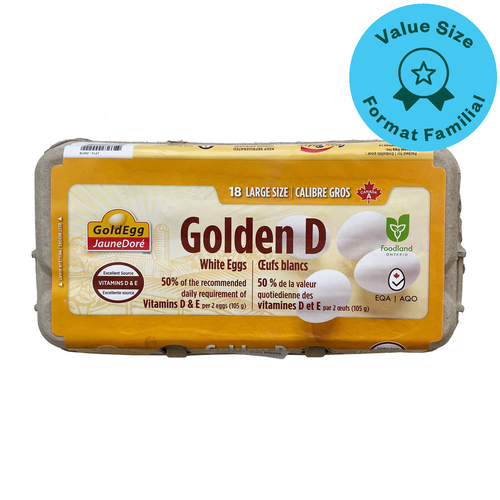 Buy Gold Egg Golden D White Eggs Large Value Size 18 Count