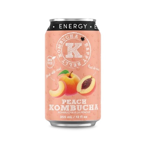 Happy Belly Kombucha Peach Drink