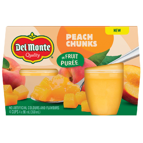 Buy Del Monte Peach Chunks In Peach Puree 4 x 90 ml | IGA