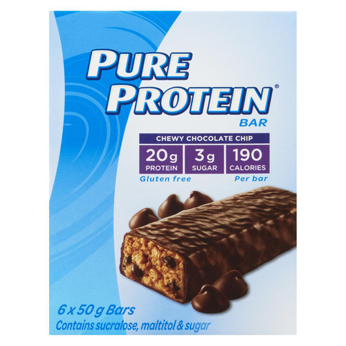Pure Protein Bars Chewy Chocolate Chip 6 x 50 g