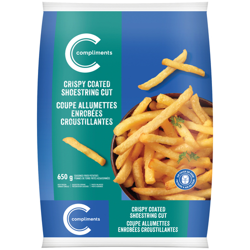 Compliments Frozen French Fries Crispy Coated Shoestring Cut