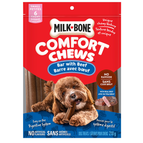 Milk-Bone Comfort Chews Small Dog Treats Bar With Beef