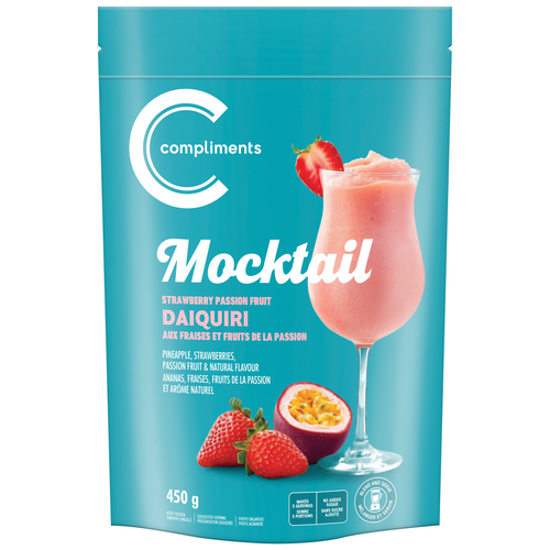 Compliments Frozen Fruit Mocktail Daiquiri Strawberry Passion Fruit