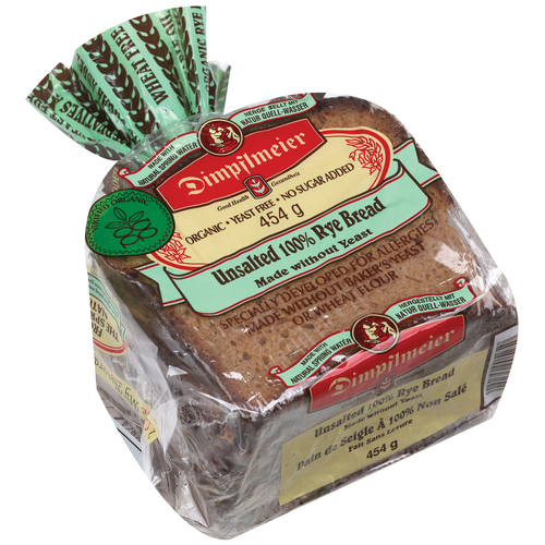 Buy Dimpflmeier Organic Rye Bread Unsalted 454 g | Foodland
