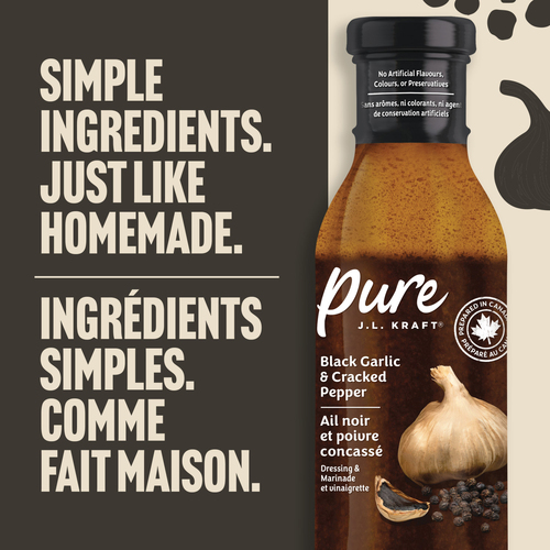Buy J.L. Kraft Pure Dressing & Marinade Black Garlic Cracked Pepper 355 ml  | Thrifty Foods