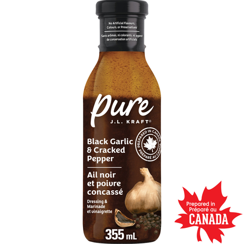 Buy J.L. Kraft Pure Dressing & Marinade Black Garlic Cracked Pepper 355 ml  | Thrifty Foods