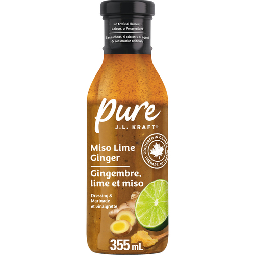 Buy J.L. Kraft Pure Dressing & Marinade Miso Lime Ginger 355 ml | IGA