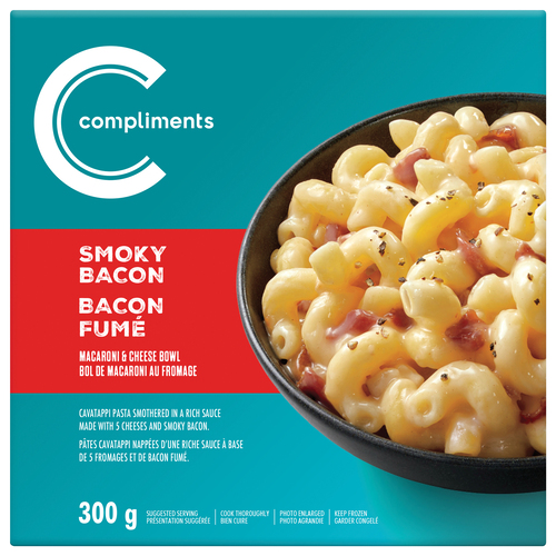 Compliments Frozen Macaroni & Cheese Bowl Smoky Bacon