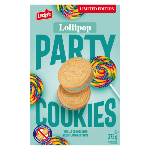 Leclerc Peanut-Free Party Cookies Cotton Candy