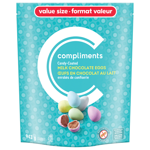 Compliments Milk Chocolate Eggs Candy Coated Value Size