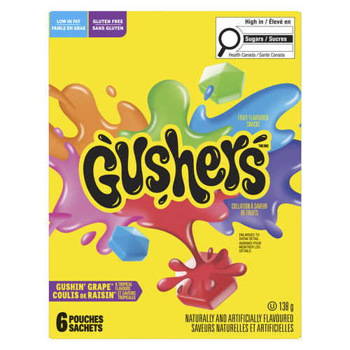 Betty Crocker Gluten-Free Fruit Gushers Grape and Tropical Flavours 138 g