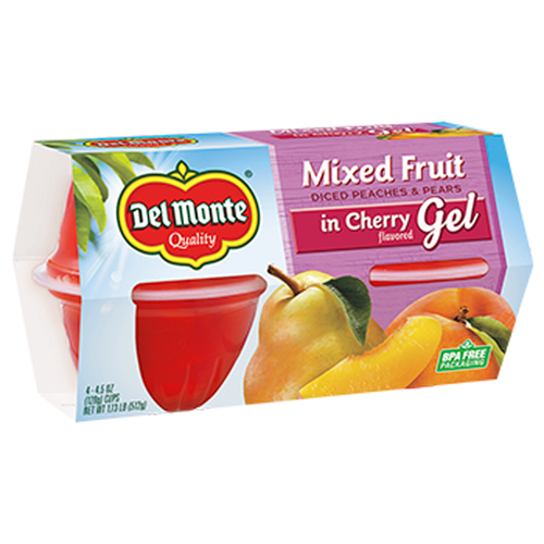 Buy Del Monte Gel Fruit Cups Diced Peach & Pear In Cherry Flavored 4 x ...