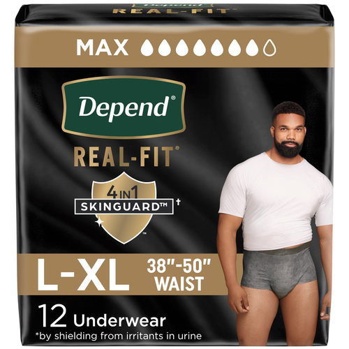 Depend Real Fit Men Underwear Max Grey