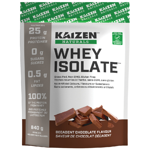 Buy Kaizen Naturals Whey Isolate Decadent Chocolate 840 g | Foodland